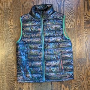 camouflage printed puffer vest